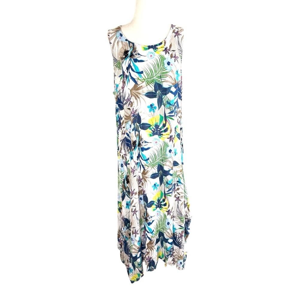 Water Lily Tropical Print Sundress